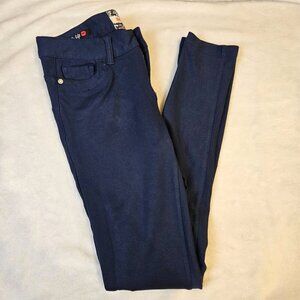Juniors Slim Fit Navy Blue Pants By Hot Kiss Stretchy Denim Size 5 Casual